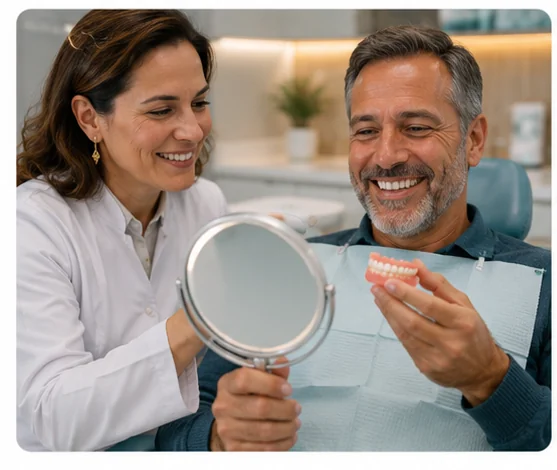 Prótese dentária na clínica